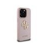 Guess PU Grained 4G Metal Logo Case for iPhone 15 Pro / Pink