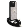 Guess PU 4G Metal Logo Crossbody Strap Case for iPhone 15 Pro Max / Pink