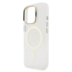 Guess PC/TPU Electroplated Stand Camera Frame MagSafe Case with Interchangeable Backgrounds for iPhone 16 / Pro