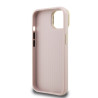 Guess PU Grained 4G Logo Stand Camera Frame Case for iPhone 15 / Pink