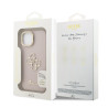 Guess PU Grained 4G Logo Stand Camera Frame Case for iPhone 15 / Pink