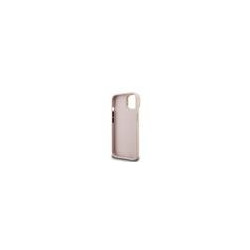 Guess PU Grained 4G Logo Stand Camera Frame Case for iPhone 15 / Pink