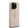 Guess PU Grained 4G Logo Stand Camera Frame Case for iPhone 15 Pro / Pink