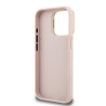 Guess PU Grained 4G Logo Stand Camera Frame Case for iPhone 15 Pro / Pink