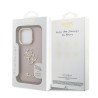 Guess PU Grained 4G Logo Stand Camera Frame Case for iPhone 15 Pro / Pink