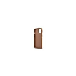 Guess PU Grained 4G Logo Stand Camera Frame Case for iPhone 13 / Brown