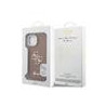Guess PU Grained 4G Logo Stand Camera Frame Case for iPhone 13 / Brown