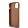 Guess PU Grained 4G Logo Stand Camera Frame Case for iPhone 14 / Brown