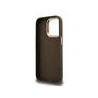 Guess PU 4G Metal Logo Stand Camera Frame Case for iPhone 15 Pro / Brown