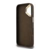 Guess PU 4G Metal Logo Stand Camera Frame Case for iPhone 16 / Brown