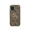 Guess PU 4G Metal Logo Stand Camera Frame Case for iPhone 16 / Brown