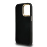 Guess PU 4G Metal Logo Stand Camera Frame Case for iPhone 15 Pro / Black