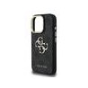 Guess PU 4G Metal Logo Stand Camera Frame Case for iPhone 15 Pro / Black