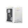 Guess PU 4G Metal Logo Stand Camera Frame Case for iPhone 15 Pro / Black