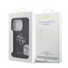 Guess PU 4G Metal Logo Stand Camera Frame Case for iPhone 15 Pro Max / Black