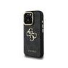 Guess PU 4G Metal Logo Stand Camera Frame Case for iPhone 15 Pro Max / Black