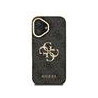 Guess PU 4G Metal Logo Stand Camera Frame Case for iPhone 16 / Black