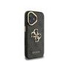 Guess PU 4G Metal Logo Stand Camera Frame Case for iPhone 16 / Black