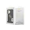 Guess PU 4G Metal Logo Stand Camera Frame Case for iPhone 16 / Black