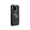 Guess PU 4G Metal Logo Stand Camera Frame Case for iPhone 16 Pro / Black