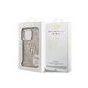 Guess PU 4G Metal Logo Stand Camera Frame Case for iPhone 15 Pro Max / Pink