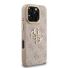 Guess PU 4G Metal Logo Stand Camera Frame Case for iPhone 16 Pro / Pink