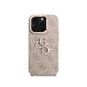 Guess PU 4G Metal Logo Stand Camera Frame Case for iPhone 16 Pro / Pink