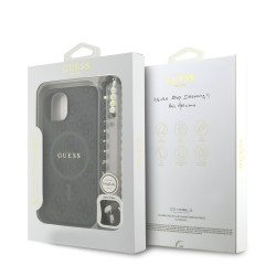 Guess PU Leather 4G Colored Ring Strap MagSafe Case for iPhone 13 / Black