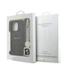 Guess PU Leather 4G Colored Ring Strap MagSafe Case for iPhone 16 Pro / Black