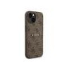 Guess PU Leather 4G Colored Ring Strap MagSafe Case for iPhone 15 / Brown