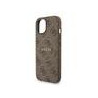 Guess PU Leather 4G Colored Ring Strap MagSafe Case for iPhone 15 / Brown