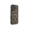 Guess PU Leather 4G Colored Ring Strap MagSafe Case for iPhone 16 / Brown