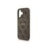 Guess PU Leather 4G Colored Ring Strap MagSafe Case for iPhone 16 / Brown