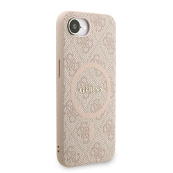 Guess PU Leather 4G Colored Ring Strap MagSafe Case for iPhone 16e / Pink