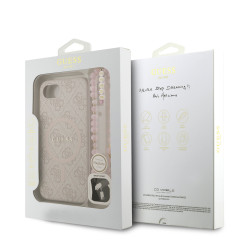 Guess PU Leather 4G Colored Ring Strap MagSafe Case for iPhone 16e / Pink
