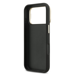 Guess PU Grained 4G Logo Stand Camera Frame Case for iPhone 17 Pro / Black