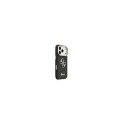 Guess PU Grained 4G Logo Stand Camera Frame Case for iPhone 17 Pro / Black