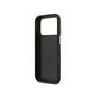 Guess PU Grained 4G Logo Stand Camera Frame Case for iPhone 17 Pro / Black