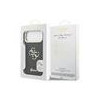 Guess PU Grained 4G Logo Stand Camera Frame Case for iPhone 17 Pro Max / Black