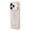 Guess PU Grained 4G Logo Stand Camera Frame Case for iPhone 17 Pro / Pink