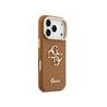 Guess PU Grained 4G Logo Stand Camera Frame Case for iPhone 17 Pro / Brown