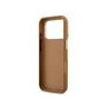 Guess PU Grained 4G Logo Stand Camera Frame Case for iPhone 17 Pro / Brown