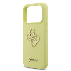 Guess Liquid Silicone 4G Metal Logo Case for iPhone 17 Pro / Yellow