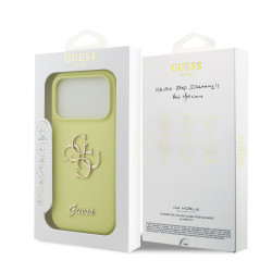 Guess Liquid Silicone 4G Metal Logo Case for iPhone 17 Pro / Yellow
