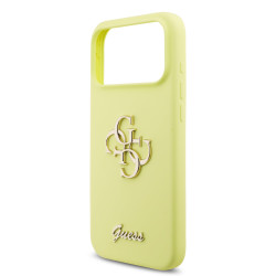 Guess Liquid Silicone 4G Metal Logo Case for iPhone 17 Pro Max / Yellow