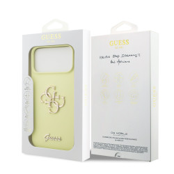 Guess Liquid Silicone 4G Metal Logo Case for iPhone 17 Pro Max / Yellow