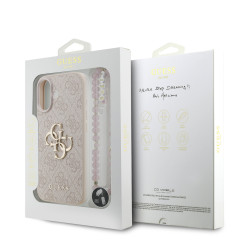 Guess PU 4G Metal Logo Strap Case for iPhone 17 / Pink
