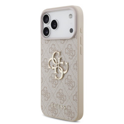 Guess PU 4G Metal Logo Strap Case for iPhone 17 Pro Max / Pink