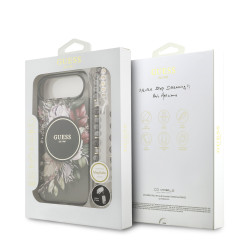 Guess IML Flowers Strap MagSafe Case for iPhone Air / Black