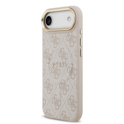 Guess PU Leather 4G Gold Frame MagSafe Case for iPhone Air / Pink